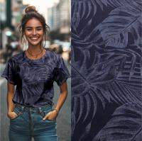 Кулирная гладь с велюровым эффектом Индиго 1-76/611881НЖ