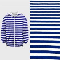 Футер 2-х нитка с начесом рулон Тельняшка Василек 1х1 см 1-41/3006699РОЕ 