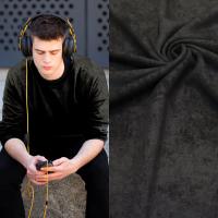 Футер с лайкрой "винтаж" с велюровым эффектом (варенка), Пенье, Черный 1-476/3006745Л 