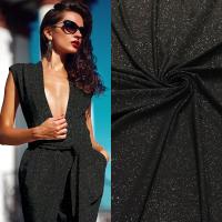 Трикотаж масло с глиттером (с блестящим напылением) Черный 150833ТТ 