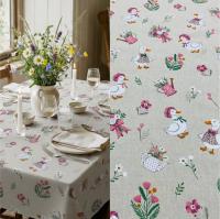 Ткань полульняная (полулен) "Гуси Прованс" 93318