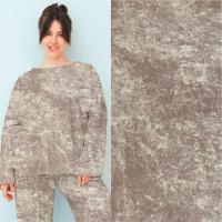 Футер 3-х нитка со стриженным начесом с велюровым эффектом "варенка" Пенье Компакт Бежевый 1-43/3006714Н 