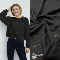 Футер 3-х нитка петельный рваный (на сетке) Черно-синий 1-172/3006759БН 