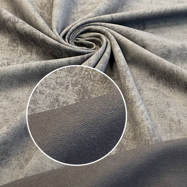 Футер с лайкрой "винтаж" с велюровым эффектом (варенка), Пенье, Графит 1-476/3006761Л 