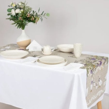 Ткань полульняная (полулен) "Датский гусь" 93301