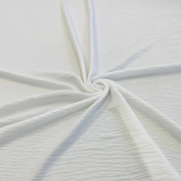 Плательная ткань с крэш-эффектом Белый 3168П 