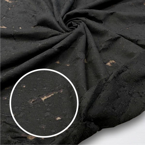 Футер 3-х нитка петельный рваный (на сетке) Черно-синий 1-172/3006759БН 