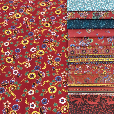 Набор для рукоделия и пэчворка из перкали «Ткани со смыслом: Наследие мануфактур», 12 отрезов 159365Н-12