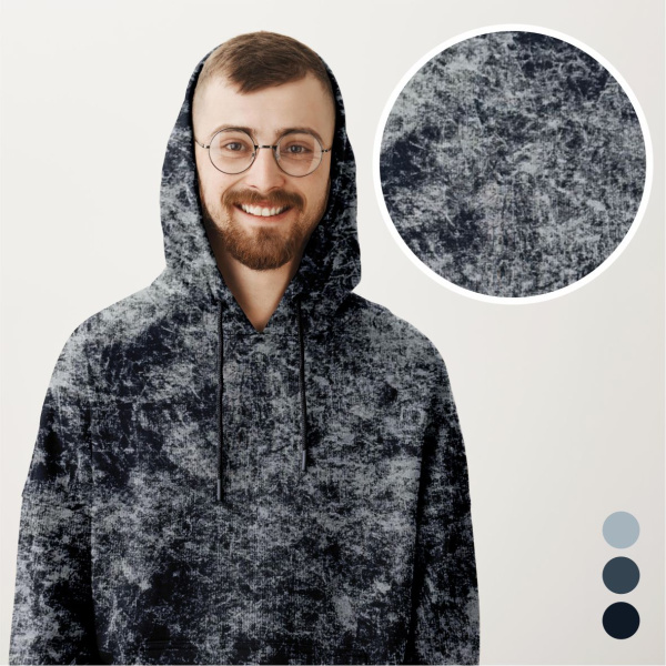 Футер 3-х нитка со стриженным начесом с велюровым эффектом "варенка" Пенье Компакт Темно-синий 1-43/3006713Н 