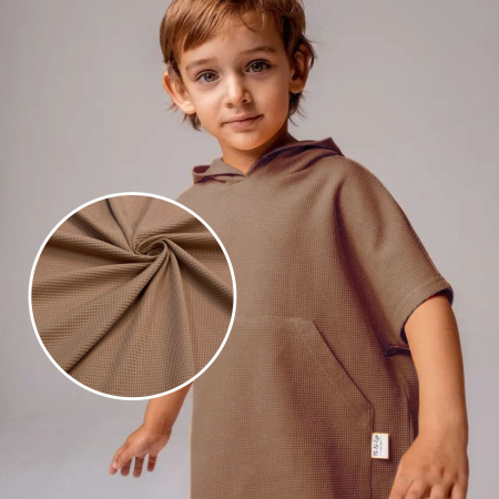 Вафля трикотажная (интерлок вафельный), Пенье, Кофе 1-109/10374ИР 