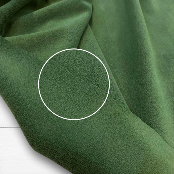 Дабл флис (double fleece) эластик Зеленый хаки 1-15/16266К  Дабл флис (double fleece) эластик Зеленый хаки 1-15/16266К