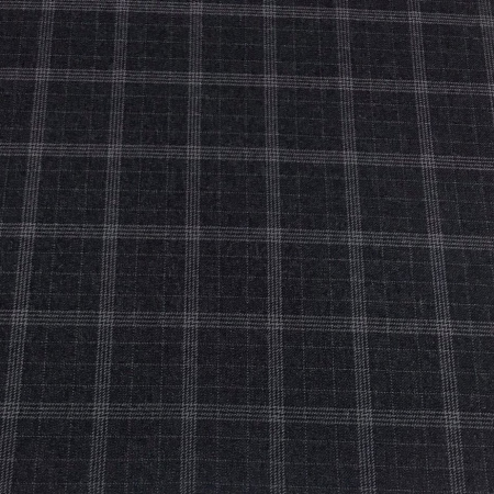 Ткань костюмно-рубашечная Черно-синий 09087 