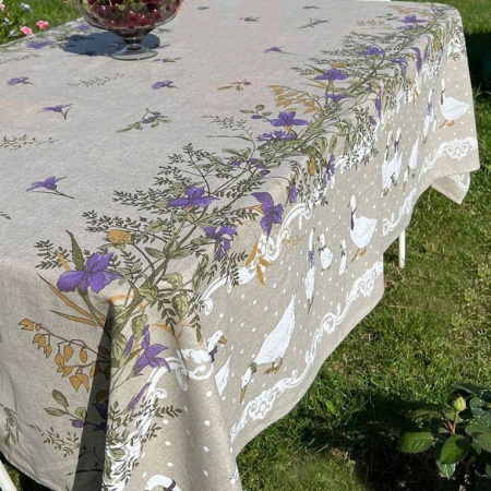 Ткань полульняная (полулен) "Датский гусь" 93301