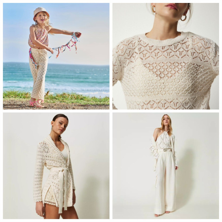 Трикотажное полотно ажурное Экрю 99-64/150828ТТ