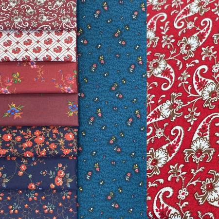 Набор для рукоделия и пэчворка из перкали «Ткани со смыслом: Наследие мануфактур», 8 отрезов 159366Н-8