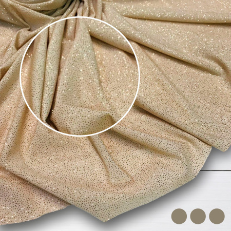 Трикотаж масло с глиттером (с блестящим напылением) Бежевый 150829ТТ 