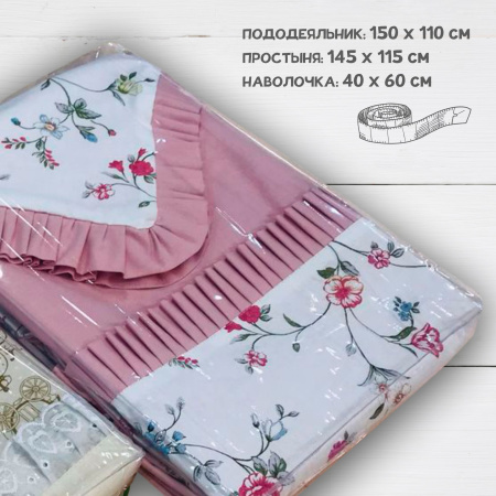 Комплект постельного белья из бязи Малышок "Цветы" 4036671М 