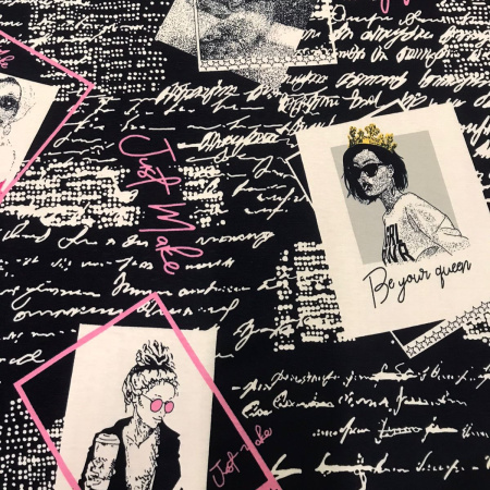 Кулирная гладь набивная рулон 1-33/6117711НЖ