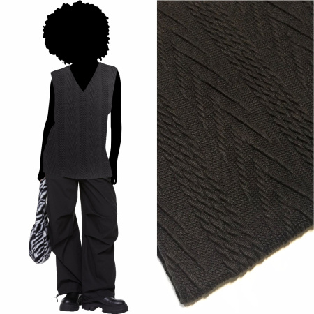 Трикотажное полотно "Жозе" Черный 5066ТТ 