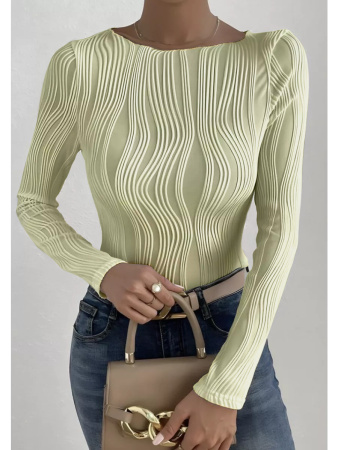 Кулирная гладь "волна жаккард" Кремово-желтый 6117800НЖ 