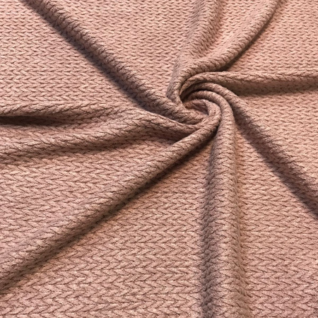 Трикотажное полотно "косичка" Сухая роза 15078Ж 