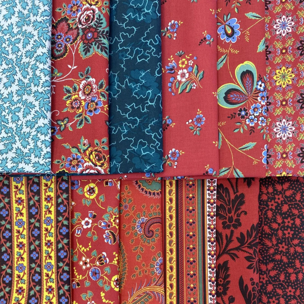 Набор для рукоделия и пэчворка из перкали «Ткани со смыслом: Наследие мануфактур», 12 отрезов 159365Н-12