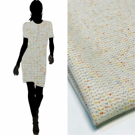 Трикотажное полотно букле Молочный 5058ТТ