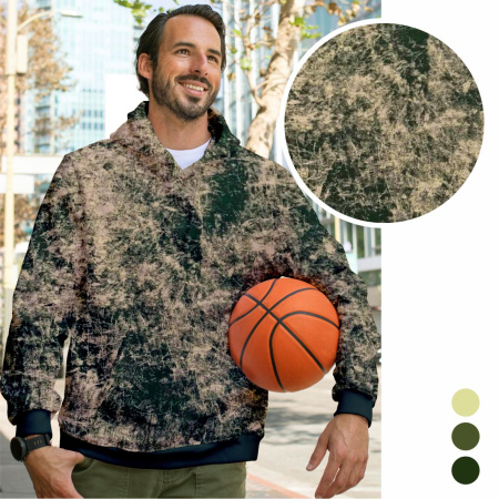 Футер 3-х нитка со стриженным начесом с велюровым эффектом "варенка" Пенье Компакт Зеленый 1-43/3006715Н 