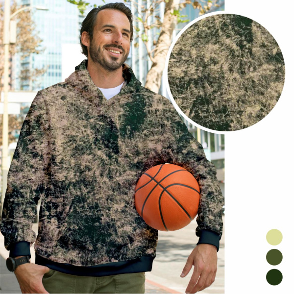 Футер 3-х нитка со стриженным начесом с велюровым эффектом "варенка" Пенье Компакт Зеленый 1-43/3006715Н 