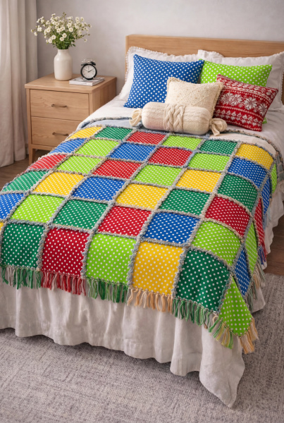 Набор для рукоделия и пэчворка из бязи «Горошки 6 мм», 5 отрезов 159356Н-5