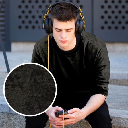 Футер с лайкрой "винтаж" с велюровым эффектом (варенка), Пенье, Черный 1-476/3006745Л 