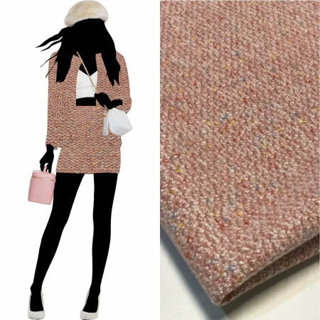 Трикотажное полотно букле Розовый 5059ТТ