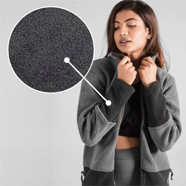 Дабл флис (double fleece) эластик Темно-серый 1-15/16269К  Дабл флис (double fleece) эластик Темно-серый 1-15/16269К