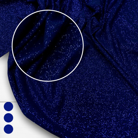 Трикотаж масло с глиттером (с блестящим напылением) Синий 150840ТТ 