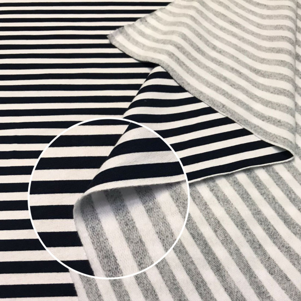 Футер 2-х нитка с начесом рулон Тельняшка Темно-синий 1х1 см 1-41/3006700РОЕ 