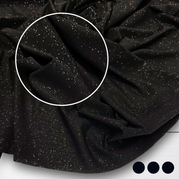 Трикотаж масло с глиттером (с блестящим напылением) Черный 150833ТТ 