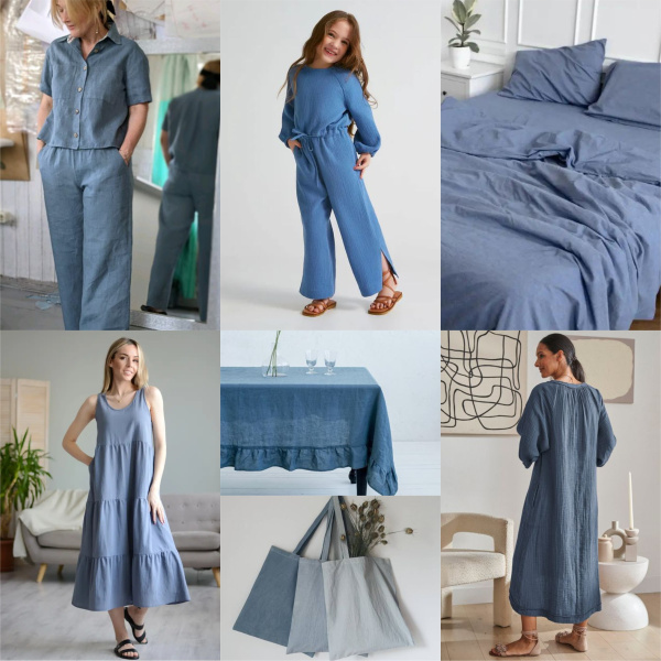 Вареный хлопок Пыльно-голубой 181009ХБ-250 