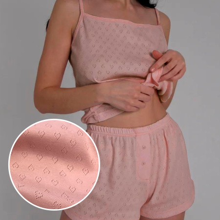 Рибана ажурная 100% хлопок, пачка, Пенье Сухая роза 1-49/3004804ХБ 