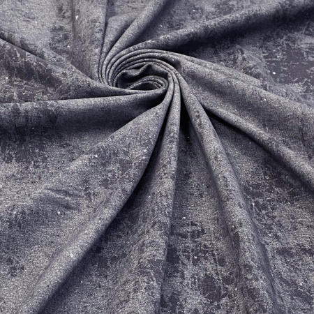 Кулирная гладь с велюровым эффектом "Винтаж варенка" с глиттером, Черный 1-76/611984НЖ