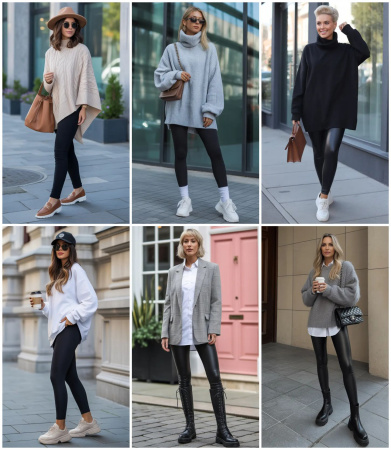 Черные леггинсы снова в моде