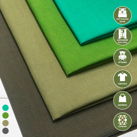 Ткань полульняная (полулен) Олива 181004 