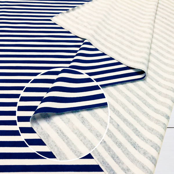 Футер 2-х нитка с начесом рулон Тельняшка Василек 1х1 см 1-41/3006699РОЕ 