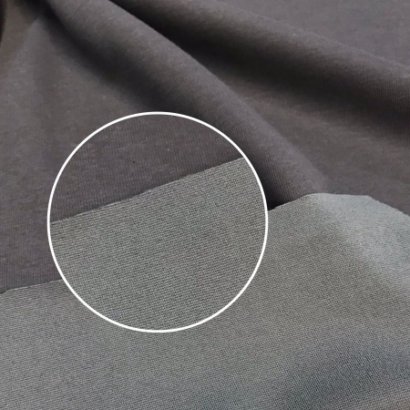 Интерлок Дабл фэйс, Пенье, Серый 1-108/10367ИР