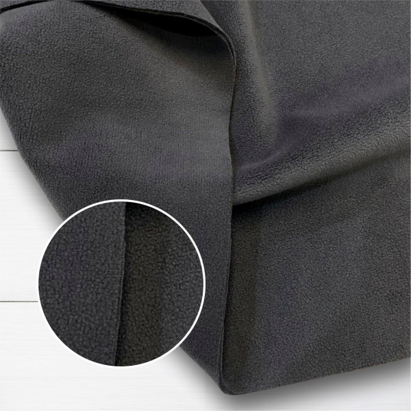 Дабл флис (double fleece) эластик Темно-серый 1-15/16269К  Дабл флис (double fleece) эластик Темно-серый 1-15/16269К