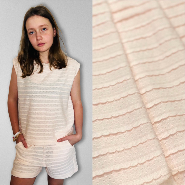 Кулирная гладь рулон жаккард Пудра 1-114/611663ГК