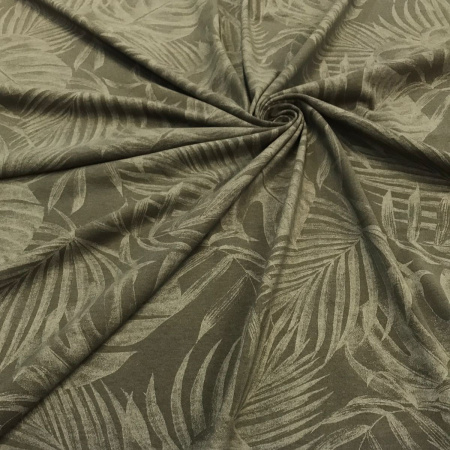 Кулирная гладь с велюровым эффектом Хаки 1-76/611884НЖ