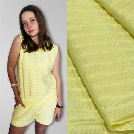 Кулирная гладь рулон жаккард Эльфийский желтый 1-114/611862ГК 