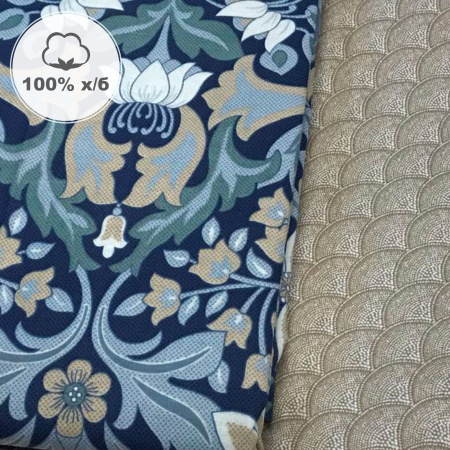 Комплект постельного белья из поплина 1,5 спальный "Узоры" 4036673П 