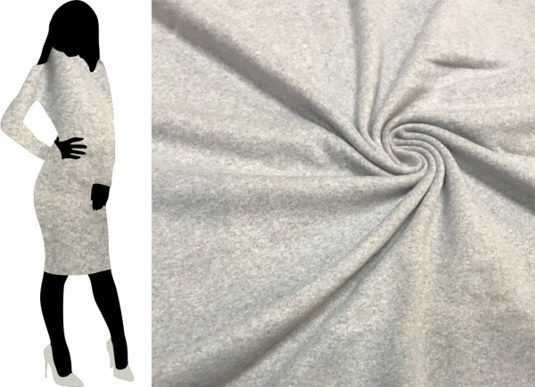 Рибана с лайкрой с начесом Светло-серый меланж 1-89/300250РЛ