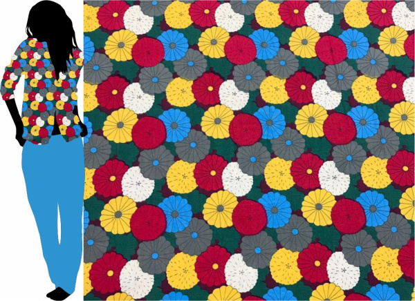 Ткань сорочечная набивная 12036